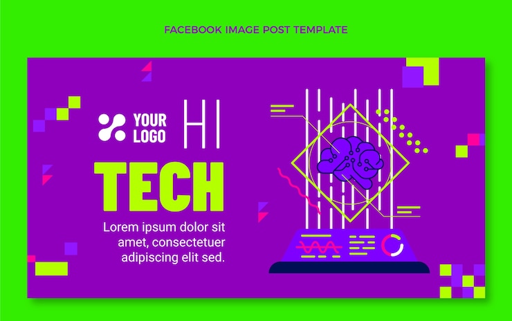 Vector Gratis flat design minimal technology facebook post template
