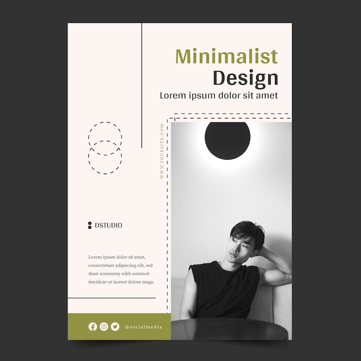 Vector Gratis flat design minimalist flyer template