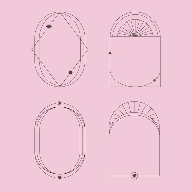 Flat design minimalist linear frame