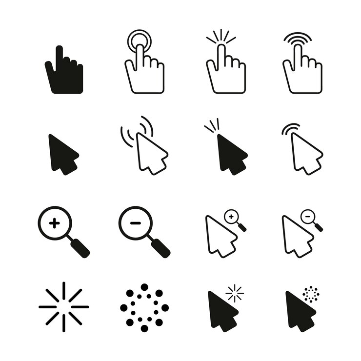 Vector Gratis flat design mouse cursor set