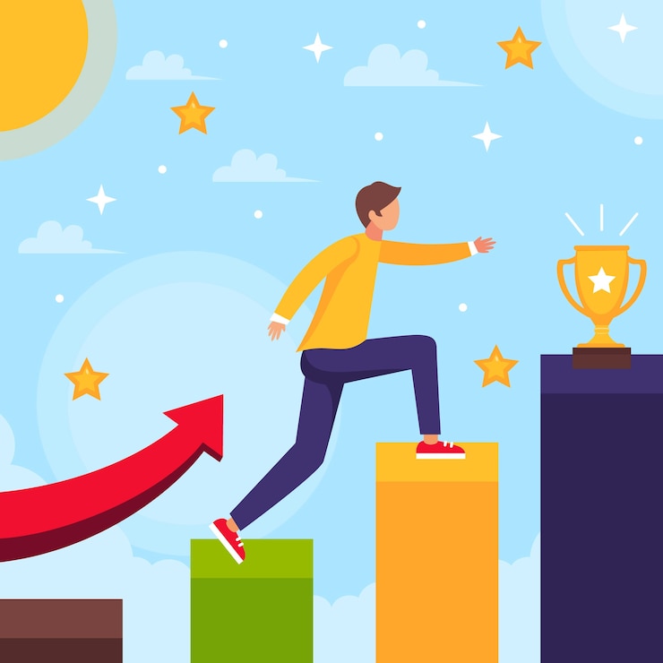 Vector Gratis flat design  next step illustration