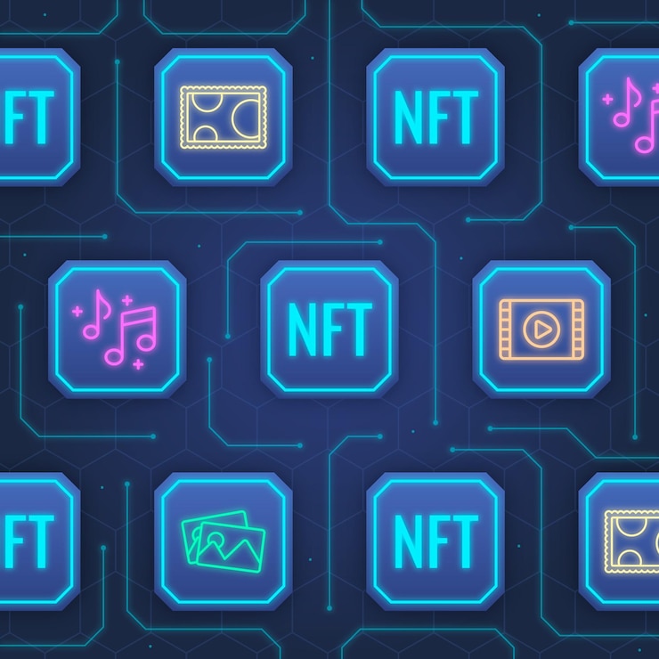 Vector Gratis flat design nft concept