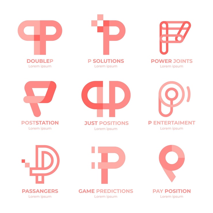 Vector Gratis flat design p logos collection