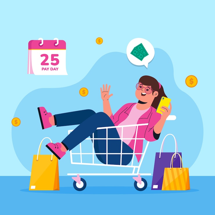 Vector Gratis flat design payday illustration