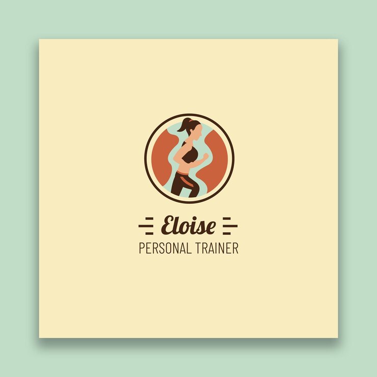 Vector Gratis flat design personal trainer logo template