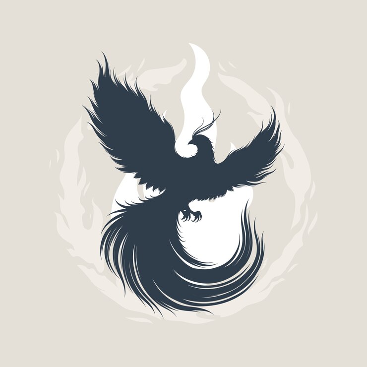 Vector Gratis flat design phoenix silhouette