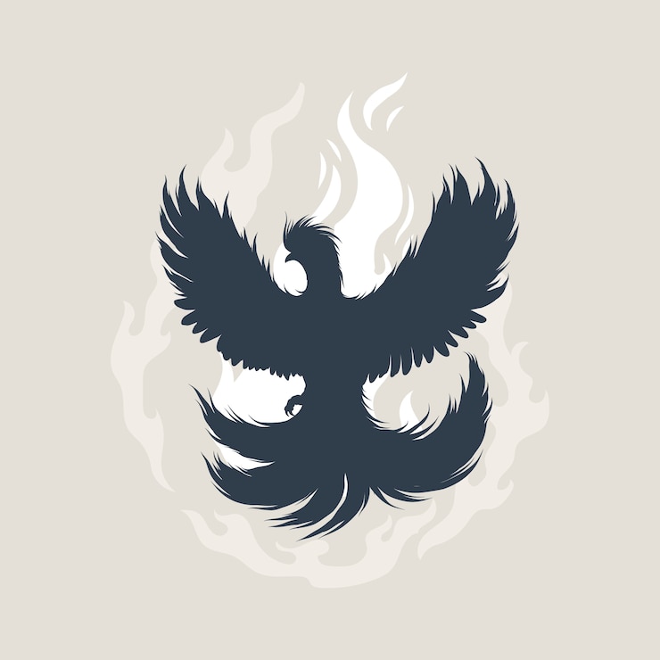 Vector Gratis flat design phoenix silhouette