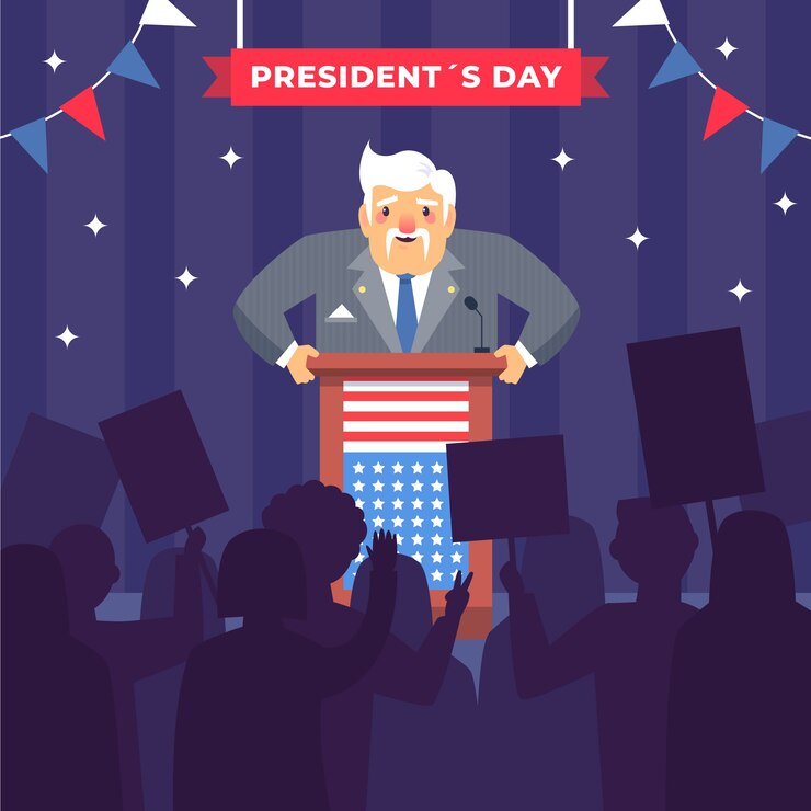 Vector Gratis flat design president day concept
