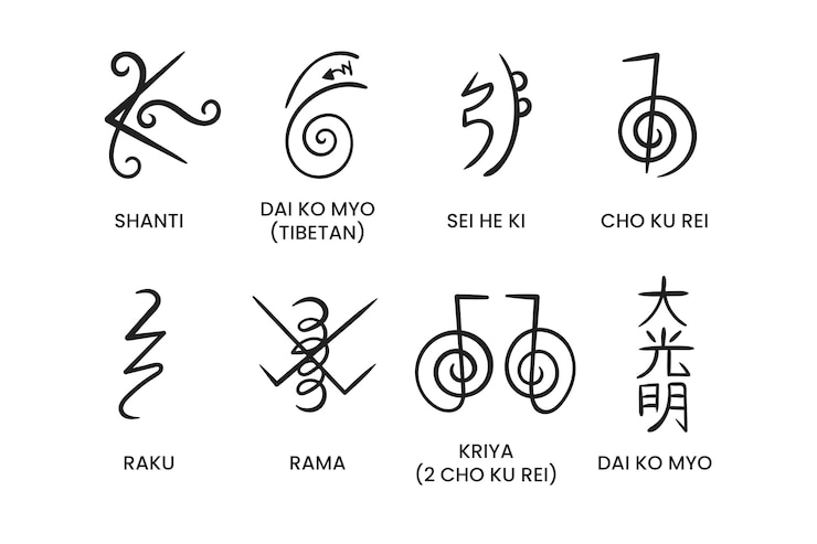 Vector Gratis flat design reiki icons