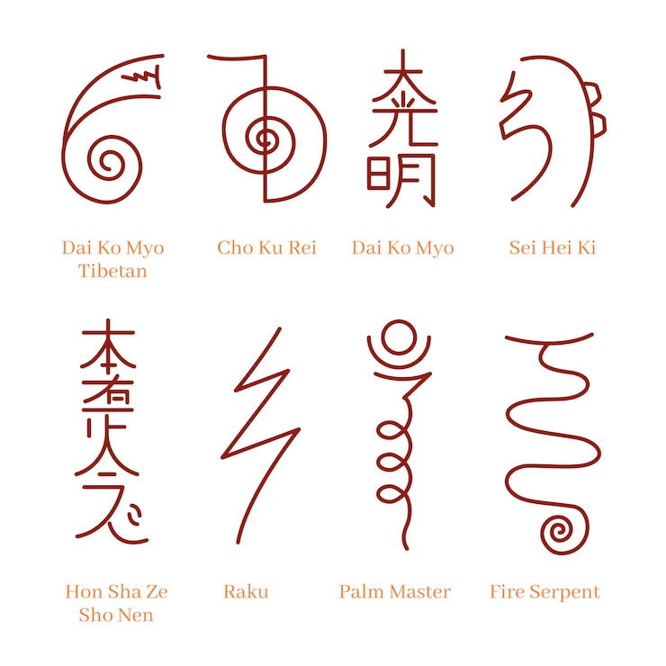 Vector Gratis flat design reiki icons