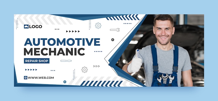 Vector Gratis flat design repair shop design template