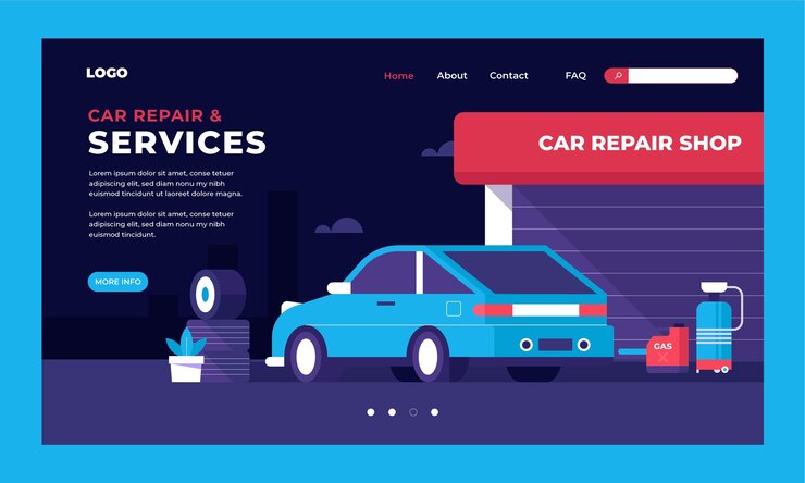 Vector Gratis flat design repair shop landing page