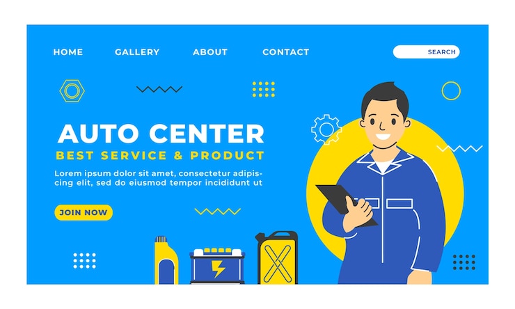 Vector Gratis flat design repair shop landing page