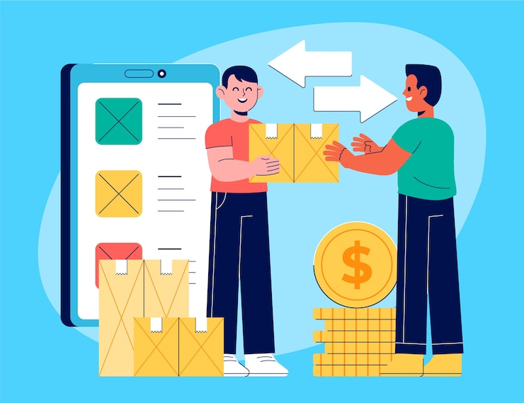 Vector Gratis flat design reseller illustration