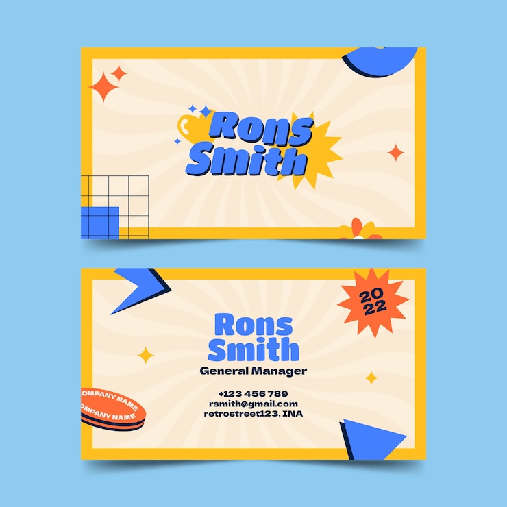 Vector Gratis flat design retro branding template