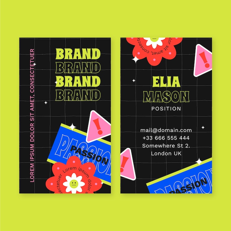 Vector Gratis flat design retro business card template