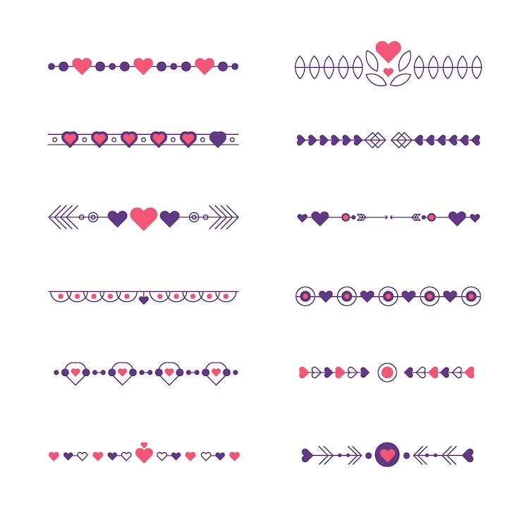 Vector Gratis flat design romantic frames