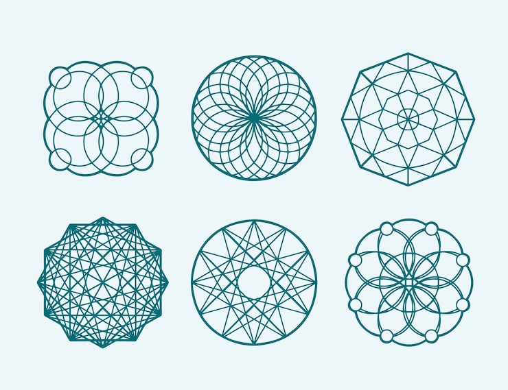 Vector Gratis flat design sacred geometry element collection