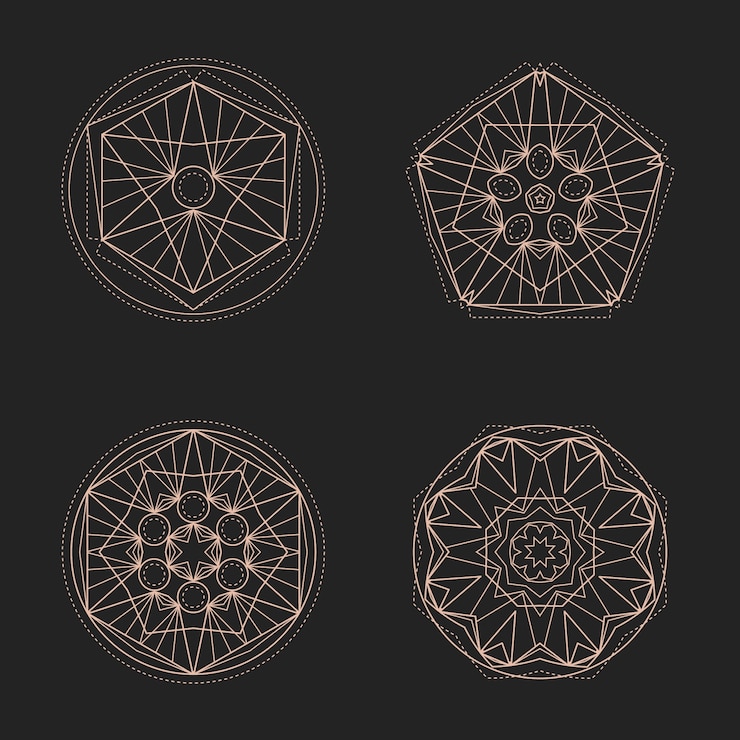 Vector Gratis flat design sacred geometry element collection