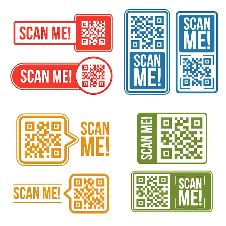 Vector Gratis flat design  scan me label