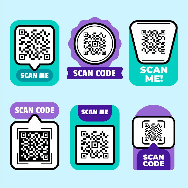 Vector Gratis flat design scan me stamp collection