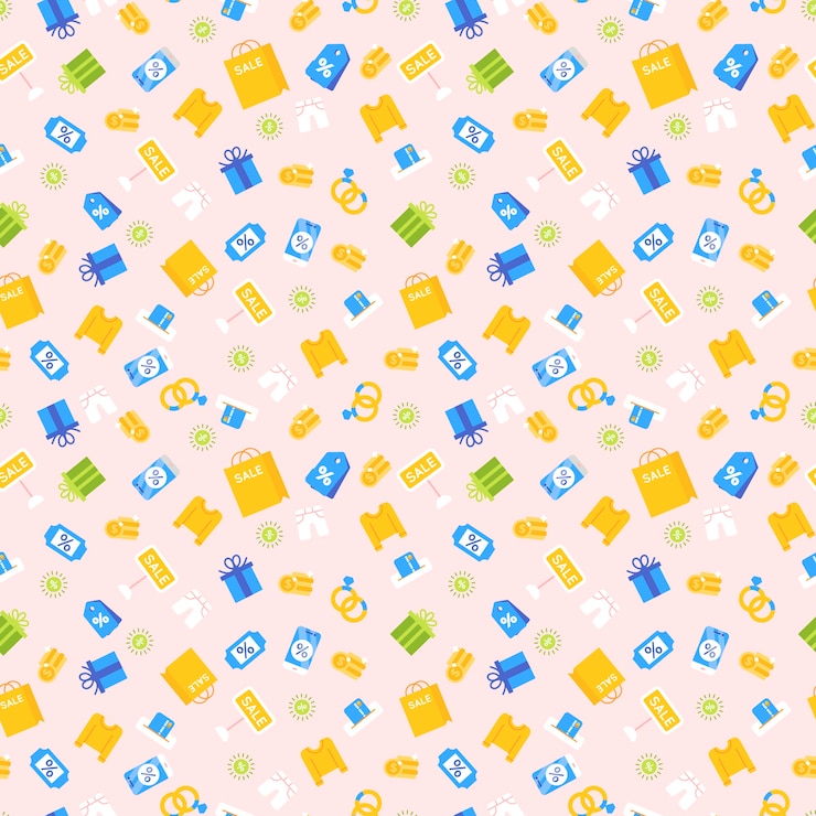 Vector Gratis flat design shopping pattern design