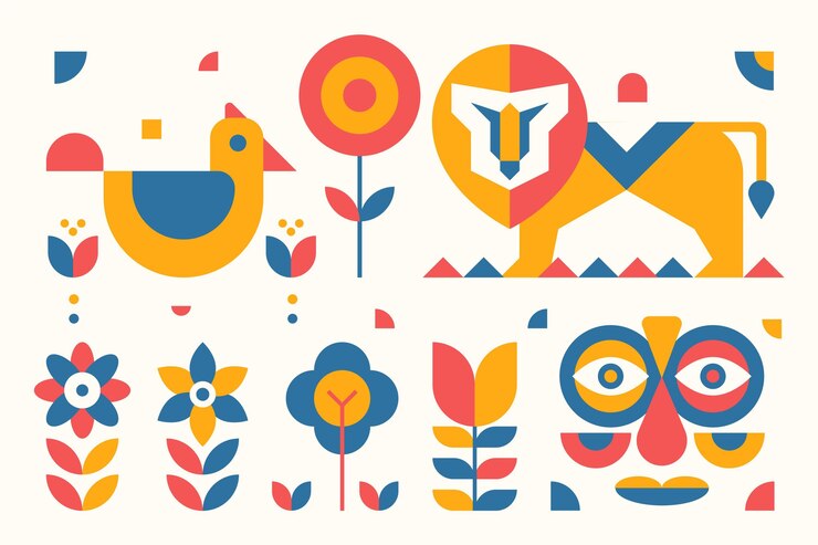 Vector Gratis flat design simple geometric elements illustrations pack