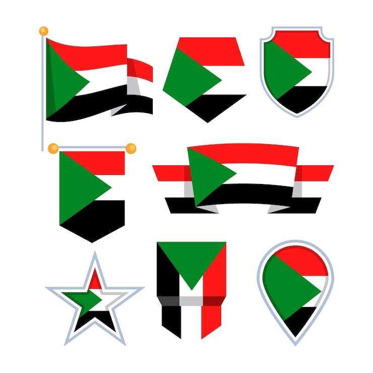 Vector Gratis flat design sudan national emblems