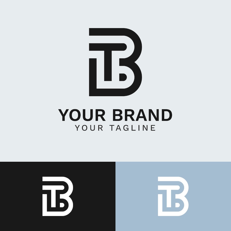 Vector Gratis flat design tb monogram logo