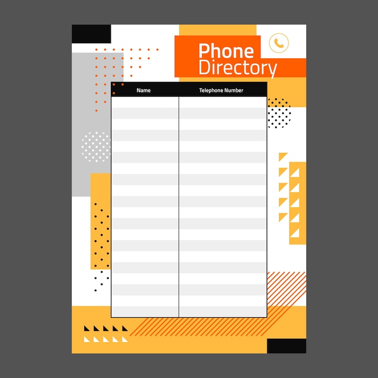 Vector Gratis flat design telephone directory template design