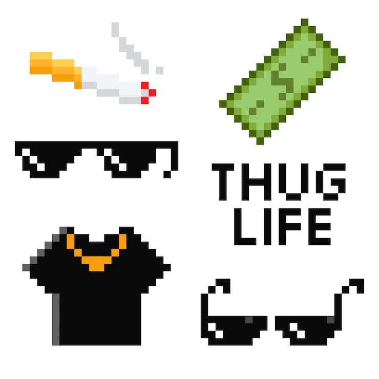 Vector Gratis flat design  thug life sunglasses element collection