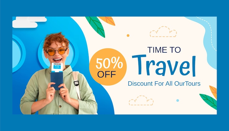 Vector Gratis flat design travel adventure sale banner