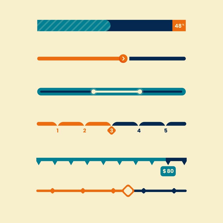 Vector Gratis flat design ui sliders collection