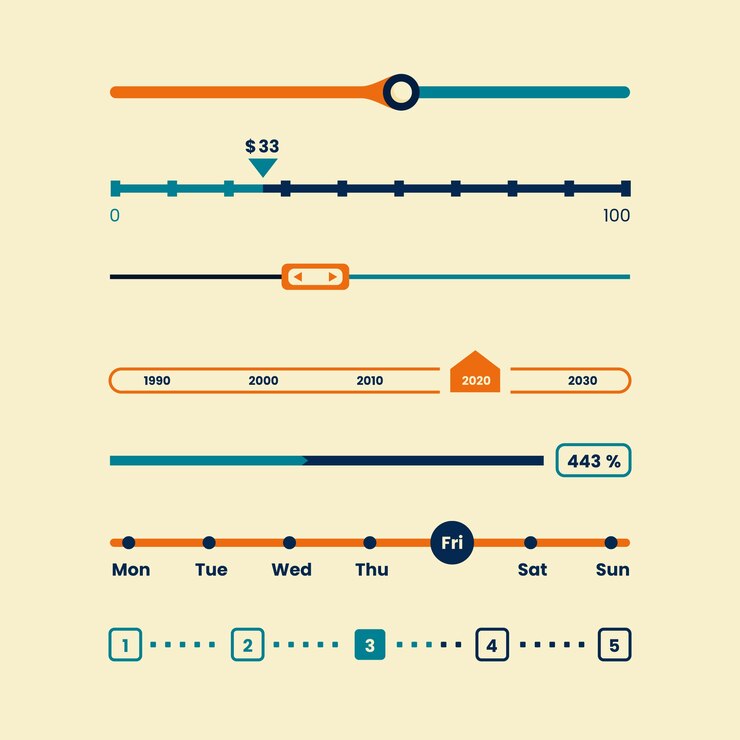 Vector Gratis flat design ui sliders collection