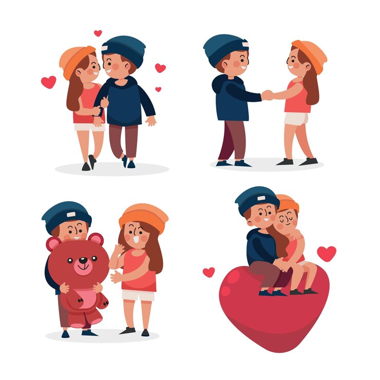 Vector Gratis flat design valentine's day couple collection
