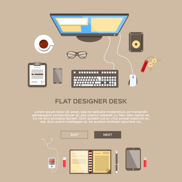 Vector Gratis flat designer workspace