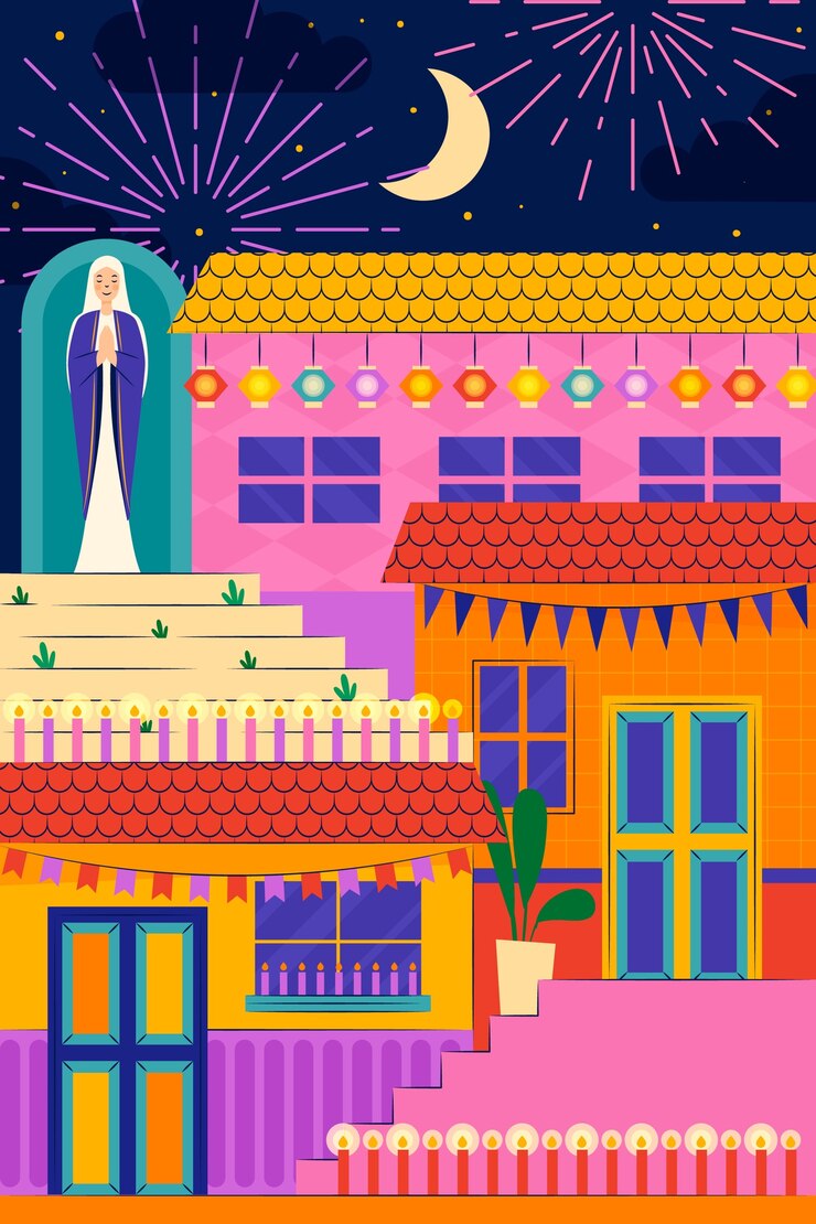 Vector Gratis flat dia de las velitas illustration
