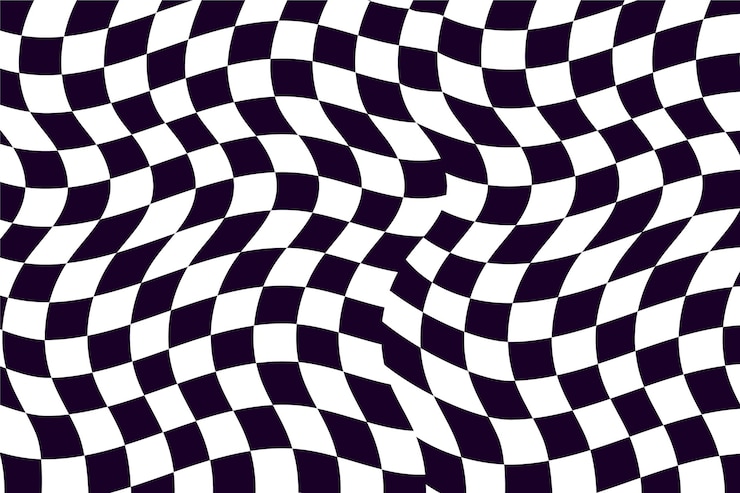 Vector Gratis flat distorted checkered background
