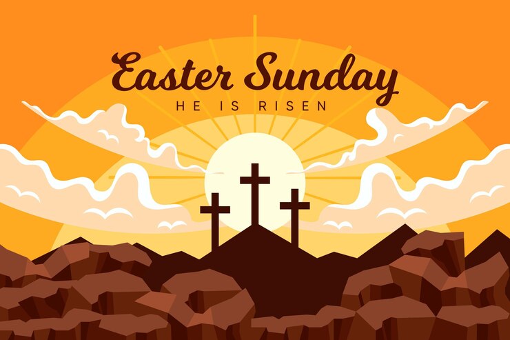 Vector Gratis flat easter sunday illustration