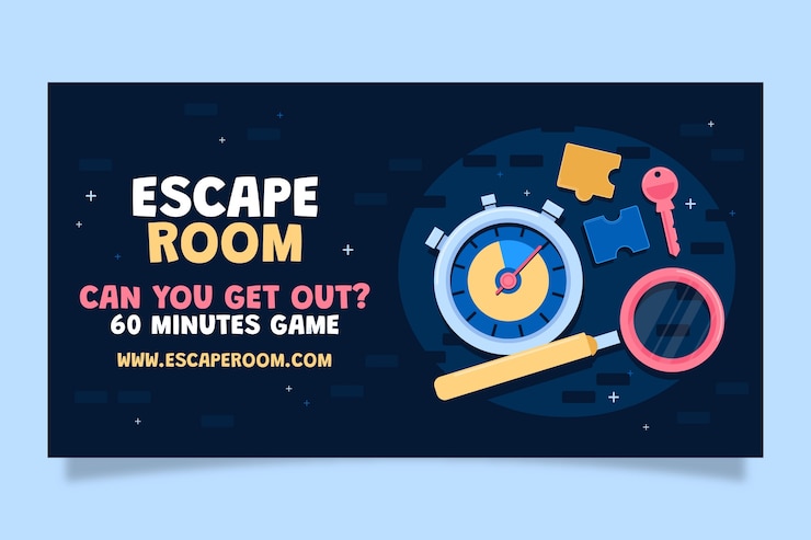 Vector Gratis flat escape room social media post template