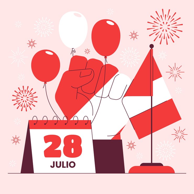 Vector Gratis flat fiestas patrias illustration with calendar and flag