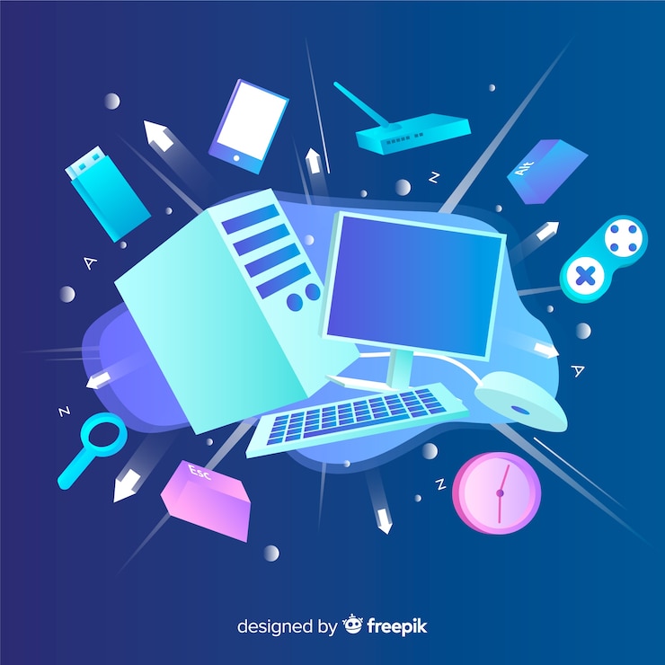 Vector Gratis flat floating device background