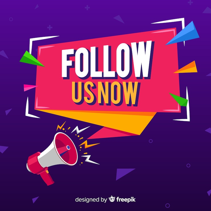 Vector Gratis flat follow us background