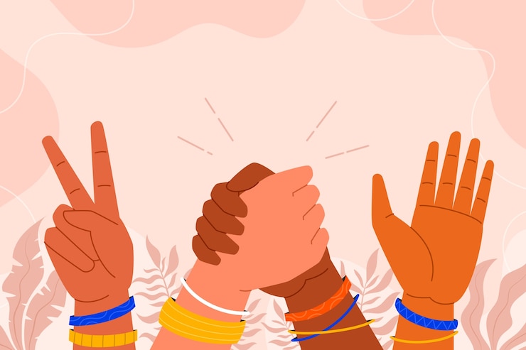 Vector Gratis flat friendship day background with hands