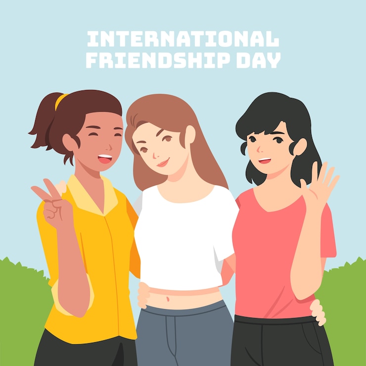 Vector Gratis flat friendship day illustration with friends posing for a picture