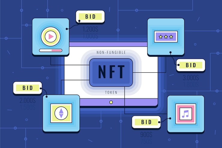 Vector Gratis flat futuristic nft concept