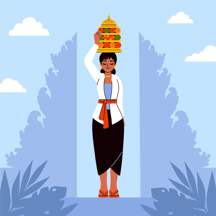 Vector Gratis flat galungan illustration