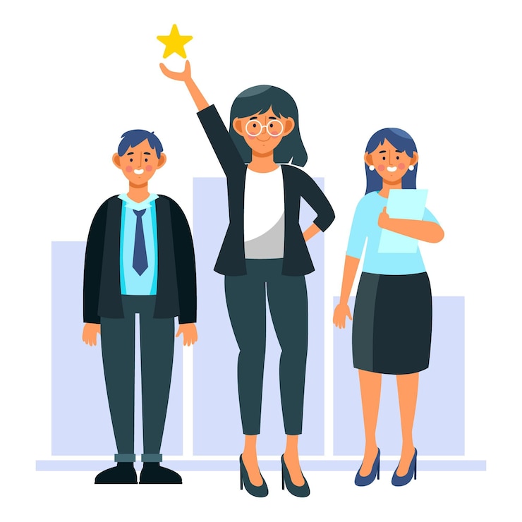 Vector Gratis flat-hand drawn female team leader