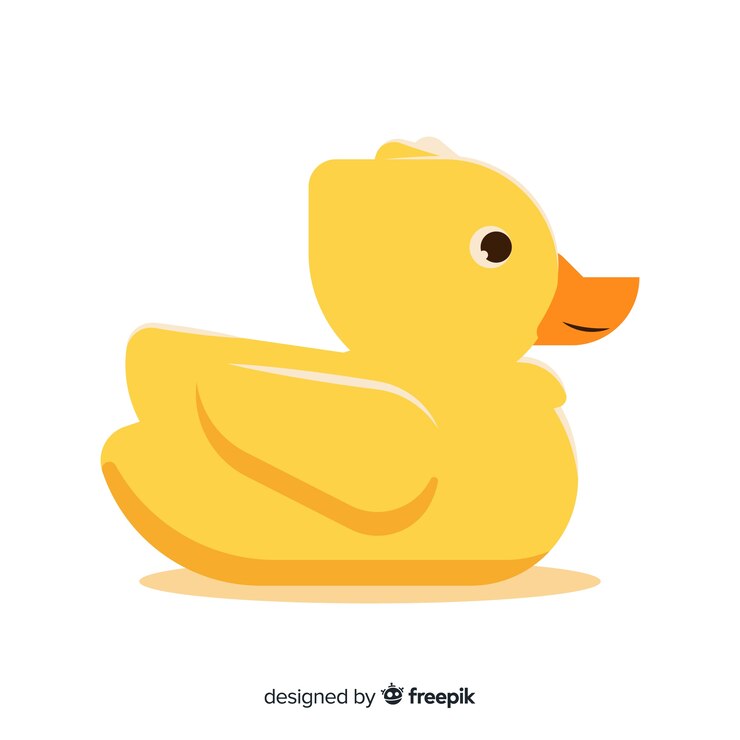 Vector Gratis flat hand drawn yellow rubber duck