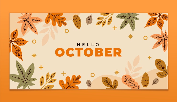Vector Gratis flat hello october banner for autumn celebration